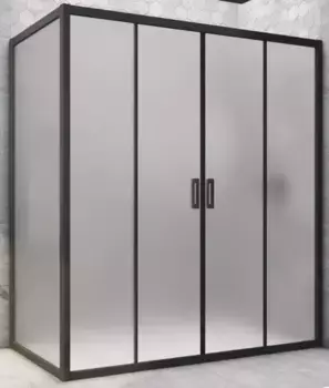 Душевой угол-ограждение «Vegas Glass» Z2P+ZPV Novo h2000 200/75 сатин/чёрный матовый без поддона универсальный