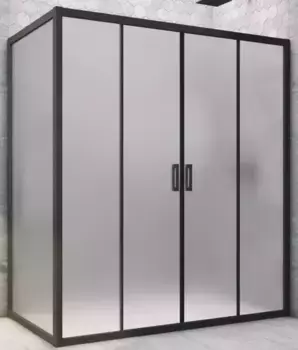 Душевой угол-ограждение «Vegas Glass» Z2P+ZPV Novo h2000 155/70 сатин/чёрный матовый без поддона универсальный