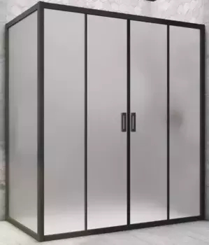 Душевой угол-ограждение «Vegas Glass» Z2P+ZPV Novo h2000 205/70 сатин/чёрный матовый без поддона универсальный