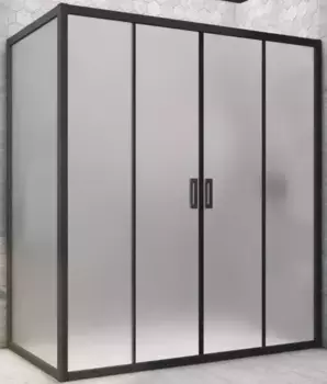 Душевой угол-ограждение «Vegas Glass» Z2P+ZPV Novo h2000 180/100 сатин/чёрный матовый без поддона универсальный
