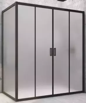 Душевой угол-ограждение «Vegas Glass» Z2P+ZPV Novo h2000 200/70 сатин/чёрный матовый без поддона универсальный