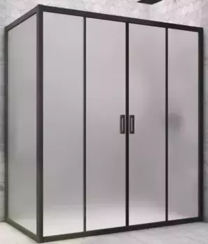 Душевой угол-ограждение «Vegas Glass» Z2P+ZPV Novo h2000 210/75 сатин/чёрный матовый без поддона универсальный