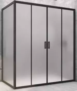 Душевой угол-ограждение «Vegas Glass» Z2P+ZPV Novo h2000 160/80 сатин/чёрный матовый без поддона универсальный