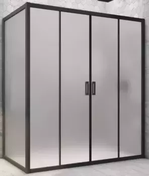 Душевой угол-ограждение «Vegas Glass» Z2P+ZPV Novo h2000 165/95 сатин/чёрный матовый без поддона универсальный