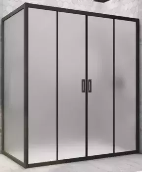 Душевой угол-ограждение «Vegas Glass» Z2P+ZPV Novo h2000 170/85 сатин/чёрный матовый без поддона универсальный