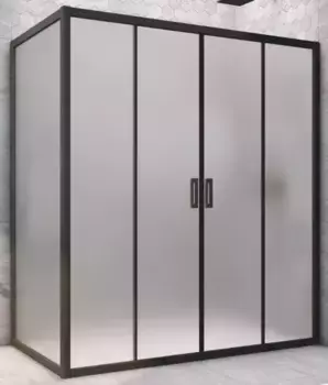 Душевой угол-ограждение «Vegas Glass» Z2P+ZPV Novo h2000 185/80 сатин/чёрный матовый без поддона универсальный
