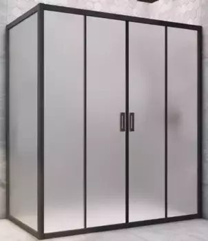 Душевой угол-ограждение «Vegas Glass» Z2P+ZPV Novo h2000 190/90 сатин/чёрный матовый без поддона универсальный