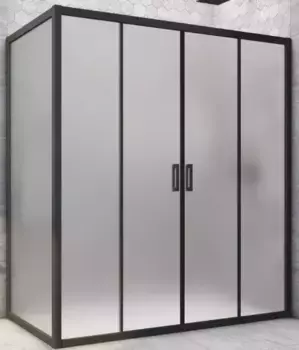 Душевой угол-ограждение «Vegas Glass» Z2P+ZPV Novo h2000 215/85 сатин/чёрный матовый без поддона универсальный