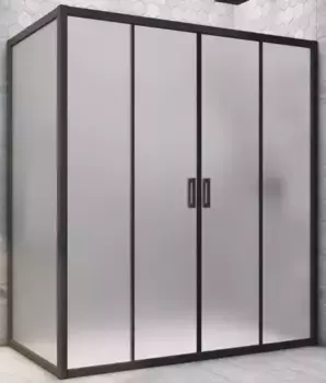 Душевой угол-ограждение «Vegas Glass» Z2P+ZPV Novo h2000 220/75 сатин/чёрный матовый без поддона универсальный