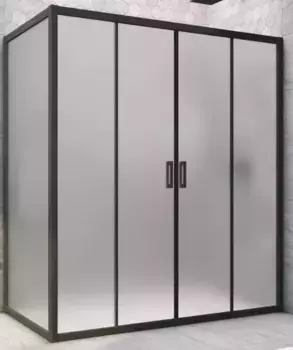 Душевой угол-ограждение «Vegas Glass» Z2P+ZPV Novo h2000 215/90 сатин/чёрный матовый без поддона универсальный