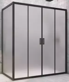 Душевой угол-ограждение «Vegas Glass» Z2P+ZPV Novo h2000 215/70 сатин/чёрный матовый без поддона универсальный