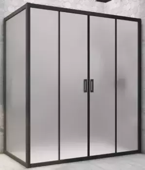 Душевой угол-ограждение «Vegas Glass» Z2P+ZPV Novo h2000 215/95 сатин/чёрный матовый без поддона универсальный
