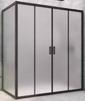 Душевой угол-ограждение «Vegas Glass» Z2P+ZPV Novo h2000 220/80 сатин/чёрный матовый без поддона универсальный