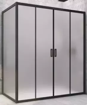 Душевой угол-ограждение «Vegas Glass» Z2P+ZPV Novo h2000 220/95 сатин/чёрный матовый без поддона универсальный