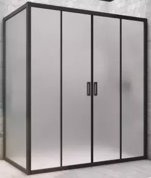 Душевой угол-ограждение «Vegas Glass» Z2P+ZPV Novo h2000 210/95 сатин/чёрный матовый без поддона универсальный