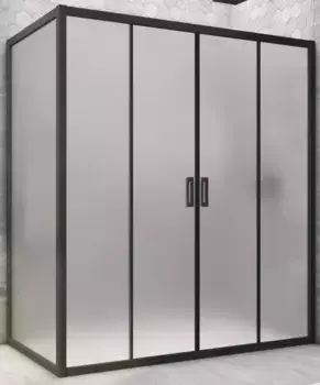 Душевой угол-ограждение «Vegas Glass» Z2P+ZPV Novo h2000 220/70 сатин/чёрный матовый без поддона универсальный