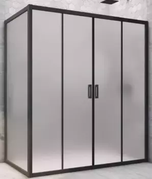Душевой угол-ограждение «Vegas Glass» Z2P+ZPV Novo h2000 210/85 сатин/чёрный матовый без поддона универсальный