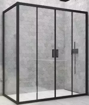 Душевой угол-ограждение «Vegas Glass» Z2P+ZPV Novo h2000 150/70 Crystal vision/чёрный матовый без поддона универсальный