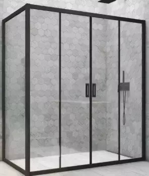 Душевой угол-ограждение «Vegas Glass» Z2P+ZPV Novo h2000 170/70 Crystal vision/чёрный матовый без поддона универсальный