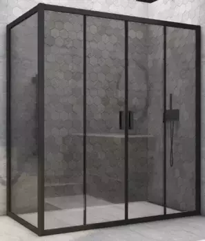 Душевой угол-ограждение «Vegas Glass» Z2P+ZPV Novo h2000 170/70 графит/чёрный матовый без поддона универсальный