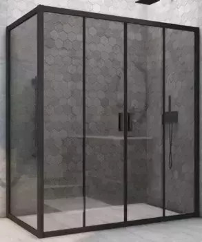 Душевой угол-ограждение «Vegas Glass» Z2P+ZPV Novo h2000 170/75 графит/чёрный матовый без поддона универсальный