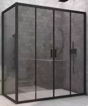 Душевой угол-ограждение «Vegas Glass» Z2P+ZPV Novo h2000 160/70 графит/чёрный матовый без поддона универсальный
