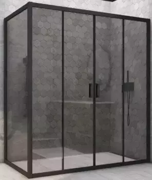 Душевой угол-ограждение «Vegas Glass» Z2P+ZPV Novo h2000 160/85 графит/чёрный матовый без поддона универсальный