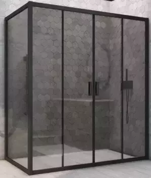 Душевой угол-ограждение «Vegas Glass» Z2P+ZPV Novo h2000 165/80 графит/чёрный матовый без поддона универсальный