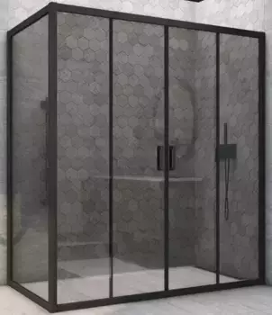 Душевой угол-ограждение «Vegas Glass» Z2P+ZPV Novo h2000 200/85 графит/чёрный матовый без поддона универсальный