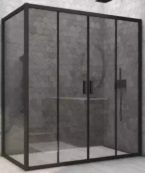 Душевой угол-ограждение «Vegas Glass» Z2P+ZPV Novo h2000 205/90 графит/чёрный матовый без поддона универсальный