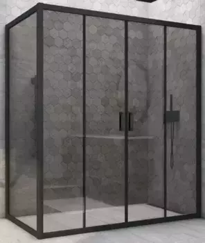 Душевой угол-ограждение «Vegas Glass» Z2P+ZPV Novo h2000 220/95 графит/чёрный матовый без поддона универсальный