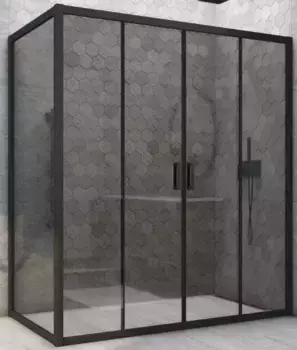 Душевой угол-ограждение «Vegas Glass» Z2P+ZPV Novo h2000 215/90 графит/чёрный матовый без поддона универсальный