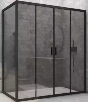 Душевой угол-ограждение «Vegas Glass» Z2P+ZPV Novo h2000 200/95 графит/чёрный матовый без поддона универсальный