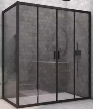 Душевой угол-ограждение «Vegas Glass» Z2P+ZPV Novo h2000 215/95 графит/чёрный матовый без поддона универсальный