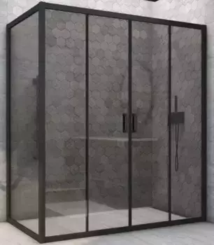 Душевой угол-ограждение «Vegas Glass» Z2P+ZPV Novo h2000 195/70 графит/чёрный матовый без поддона универсальный