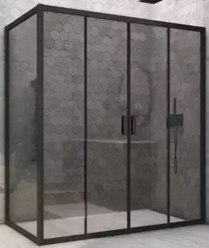 Душевой угол-ограждение «Vegas Glass» Z2P+ZPV Novo h2000 210/80 графит/чёрный матовый без поддона универсальный