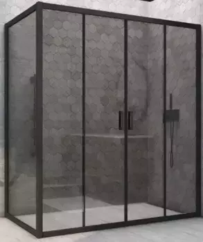 Душевой угол-ограждение «Vegas Glass» Z2P+ZPV Novo h2000 170/95 графит/чёрный матовый без поддона универсальный