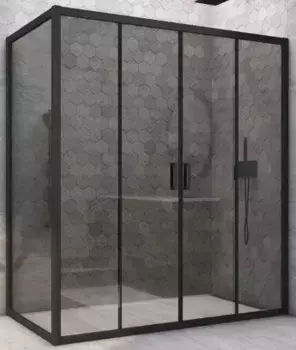 Душевой угол-ограждение «Vegas Glass» Z2P+ZPV Novo h2000 185/70 графит/чёрный матовый без поддона универсальный