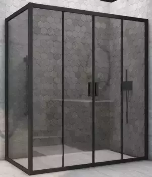 Душевой угол-ограждение «Vegas Glass» Z2P+ZPV Novo h2000 175/75 графит/чёрный матовый без поддона универсальный
