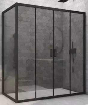 Душевой угол-ограждение «Vegas Glass» Z2P+ZPV Novo h2000 205/70 графит/чёрный матовый без поддона универсальный