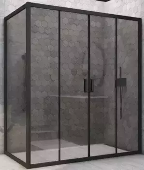 Душевой угол-ограждение «Vegas Glass» Z2P+ZPV Novo h2000 200/70 графит/чёрный матовый без поддона универсальный