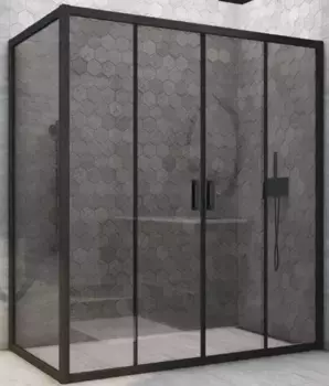 Душевой угол-ограждение «Vegas Glass» Z2P+ZPV Novo h2000 210/90 графит/чёрный матовый без поддона универсальный
