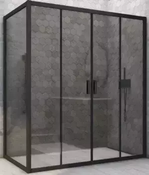 Душевой угол-ограждение «Vegas Glass» Z2P+ZPV Novo h2000 170/90 графит/чёрный матовый без поддона универсальный