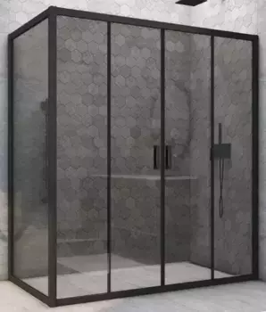 Душевой угол-ограждение «Vegas Glass» Z2P+ZPV Novo h2000 175/95 графит/чёрный матовый без поддона универсальный
