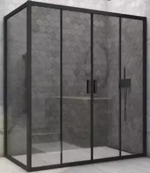 Душевой угол-ограждение «Vegas Glass» Z2P+ZPV Novo h2000 190/70 графит/чёрный матовый без поддона универсальный