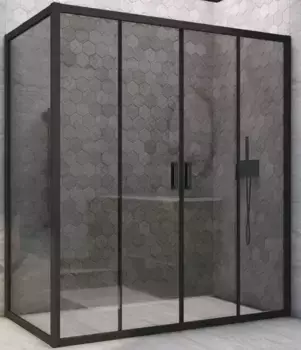 Душевой угол-ограждение «Vegas Glass» Z2P+ZPV Novo h2000 190/80 графит/чёрный матовый без поддона универсальный