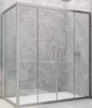 Душевой угол-ограждение «Vegas Glass» Z2P+ZPV Novo h2000 160/85 Crystal vision/хром матовый без поддона универсальный