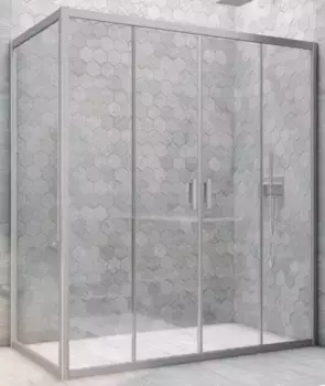 Душевой угол-ограждение «Vegas Glass» Z2P+ZPV Novo h2000 180/85 Crystal vision/хром матовый без поддона универсальный