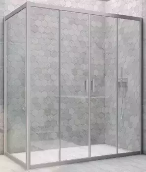 Душевой угол-ограждение «Vegas Glass» Z2P+ZPV Novo h2000 190/80 Crystal vision/хром матовый без поддона универсальный
