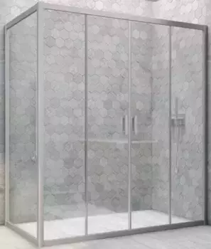 Душевой угол-ограждение «Vegas Glass» Z2P+ZPV Novo h2000 190/100 Crystal vision/хром матовый без поддона универсальный